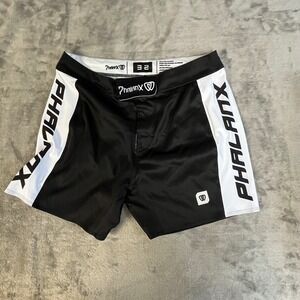 Phalanx Grappling MMA Shorts Men 32 Black White BJJ Combat Training Trunks